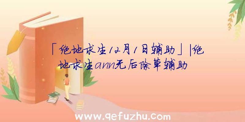 「绝地求生12月1日辅助」|绝地求生ann无后除草辅助
